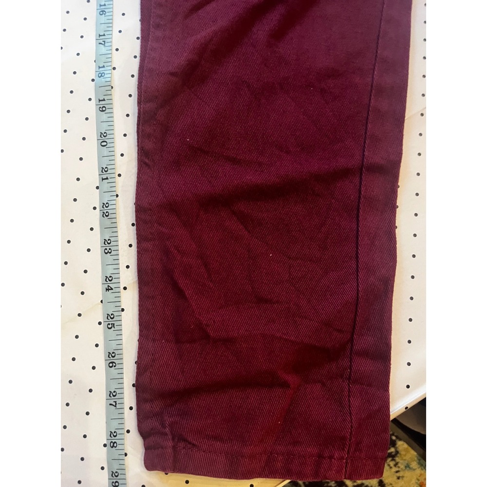 Vintage Lee USA Jeans Womens 2 24 Waist Port Wine Burgundy High Rise Tapered NWT - Picture 9 of 10